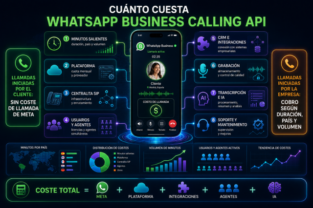 Principales costes de WhatsApp Business Calling API para empresas.