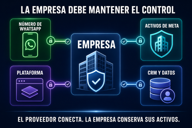 Control empresarial del número, los activos de Meta, la plataforma y los datos en WhatsApp Coexistence